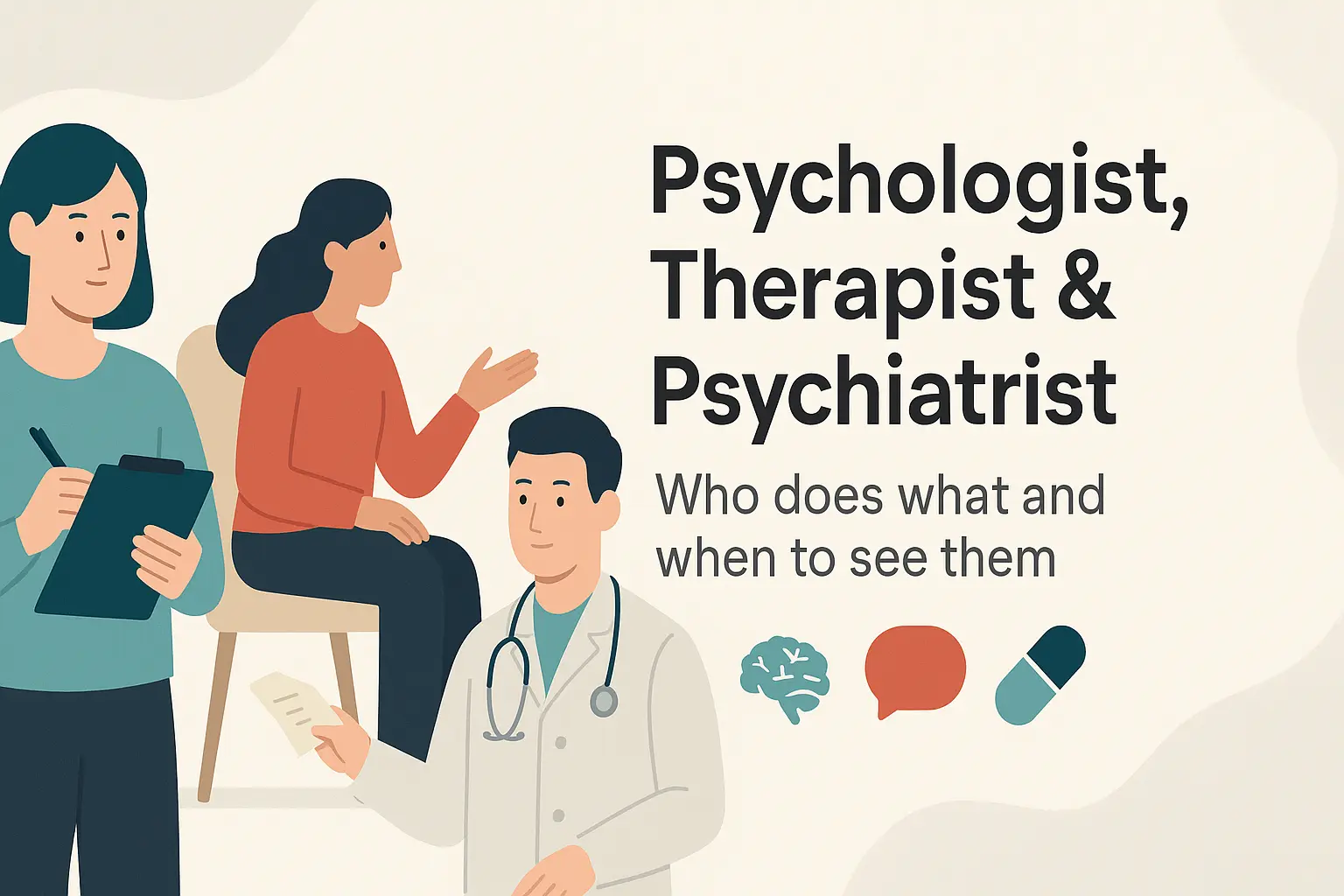 Difference Between a Psychologist, Therapist & Psychiatrist