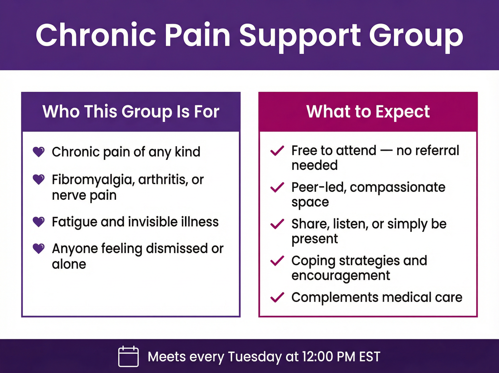 KindnessRX Chronic Pain Support Group - Who It’s For and What to Expect